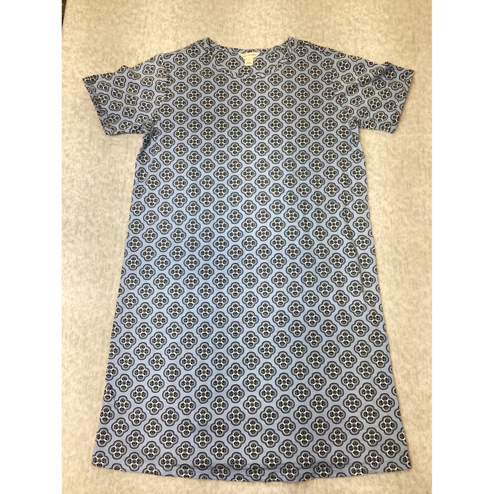 Vera Bradley Womens Blue‎ Medallion Cotton Short Sleeve Shift Dress M 1961676